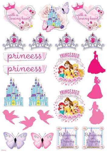 Disney Princess Edible Icing Character Icon Sheet - Click Image to Close